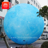 Lune bleue géante personnalisée de 6m Ballons décoratifs publicitaires gonflables à LED