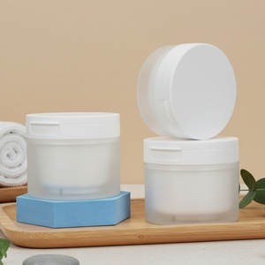 Skincare Eye Cream Body Butter Toner Pad Mask Container Refillable <b>Empty</b> Double Wall <b>Jar</b> PP Plastic Cosmetic <b>Jar</b> Screw Top Lid - Product Image 1