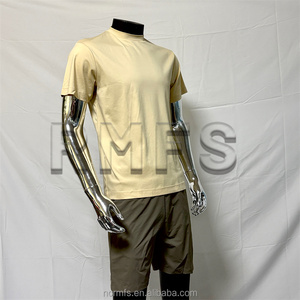 Di lusso girocollo morbido lucido bianco doppio cotone mercerizzato magliette da uomo Fitness Gloss doppio cotone mercerizzato <span class=keywords><strong>T</strong></span> shirt da uomo - Product Image 4