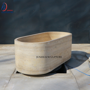 Di alta qualità su misura Free Standing naturale travertino <span class=keywords><strong>vasca</strong></span> <span class=keywords><strong>da</strong></span> bagno <span class=keywords><strong>in</strong></span> marmo - Product Image 2