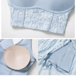 QZ1210 Großhandel Damen Fancy Sport Kleid Spitze Gaze Atmungsaktives Gefühl Nude Golf Pickle ball Tennis Running Wear <span class=keywords><strong>2</strong></span> Stück - Product Image 2