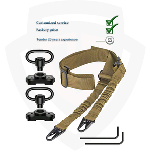 Doublesafe Outdoor Hunting 2 Point Sling Sangle réglable en nylon portable Sling Metal Hook <span class=keywords><strong>QD</strong></span> Swivels Two Points Gun Sling Strap - Product Image 4