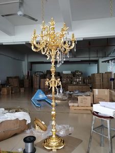 Brass Luxury Crystal Tầng Thường Vụ Ánh Sáng Pha Lê Đèn Sàn Chiếu Sáng Trong Nhà Đứng Nến Đèn Cưới Trung Tâm Trang Trí Đèn - Product Image 3