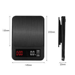 Balance de cuisine électronique intelligente Veidt C-309 entièrement étanche avec minuteur pour café infusé à la main, noire, 3 kg, 0,1 g, pour aliments et pâtisserie - Product Image 3