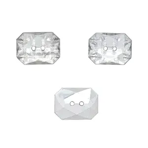 Xinpeng-Botones acrílicos octagonales rectangulares para costura, cristal de diamante, fabricante de botones
