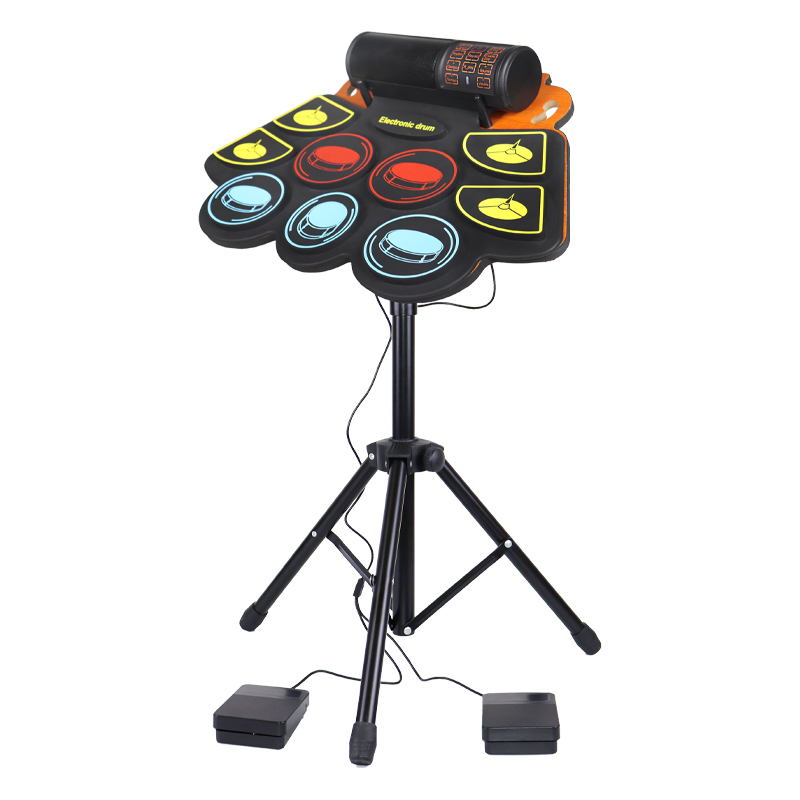 Hand Roll-Up Drum Kit 9 Silicon Durm Pad Multicolor Electronic Drum Set For Kids Beginners