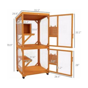 Madera gato Villa nido cama jaula casa personalizable fábrica venta elegante gato jaula escaparate criadero mascota arte exhibición caja de regalo - Product Image 2