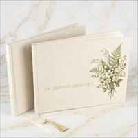 Livre d'or funéraire personnalisé, livre commémoratif, carnet de condoléances à couverture rigide, impression de logo