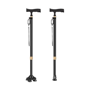 Béquilles en alliage d'aluminium rétractables à double usage recouvertes de colle Bâton de <span class=keywords><strong>marche</strong></span> rotatif à une jambe pour la randonnée des personnes âgées - Product Image 1