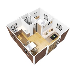 บ้านคอนเทนเนอร์ทรงสี่เหลี่ยมทันสมัย ความหนามาตรฐาน สำหรับใช้ในบ้าน - Product Image 5