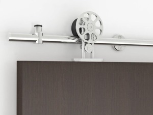 Accessoires de quincaillerie pour <span class=keywords><strong>porte</strong></span> de salle de bain en verre, <span class=keywords><strong>rail</strong></span> coulissant moderne en acier inoxydable poli miroir - Product Image 6