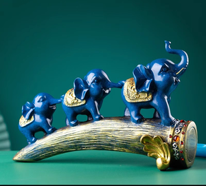 Elefante de la suerte resina artesanía escultura Arte Creativo estatuilla para TV vino gabinete Decoración Para sala de estar entrada hogar Escritorio - Product Image 3
