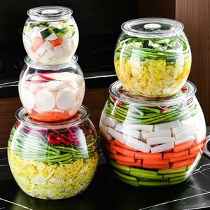 GREENSIDE Boîte de rangement en plastique de grande capacité Seau à thé scellé de qualité alimentaire Bocal à cornichons Rangement spécial cuisine pour cornichons à thé - Product Image 2