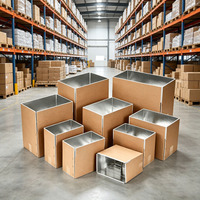 Ecologisch verantwoorde geïsoleerde kartonnen verpakkingsdoos voor koud transport met aluminiumfolie en schuimvoering, handvat voor diepvriesproducten en verse producten