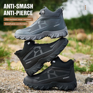 2025 OEM安全靴ユニセックススチールつま先レースなし通気性スニークスポーツワークブーツジョガー冬スエードキャンバス毛皮 - Product Image 2