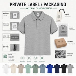 Camiseta de Manga Corta de Secado Rápido, Tejido Liso, con Botones Frontales y Logotipo Personalizado, para Hombre y Mujer, 13% Elastano, Elástica, para Golf - Product Image 5