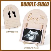 Cadre photo en bois pour échographie, marron, durable, pour usage intérieur, annonce de grossesse, révélation du sexe du bébé, décoration de chambre d'enfant