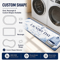 Factory Direct Classic Pattern Soft Diatom Mud Rubber Foam Layer Non Slip Absorbent Laundry Runner Rug Custom OEM