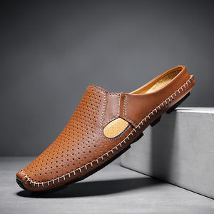 Estate traspirante di buona qualità <span class=keywords><strong>cuoco</strong></span> originale in vera pelle pantofole di Design di moda da uomo scarpe in vera pelle - Product Image 1