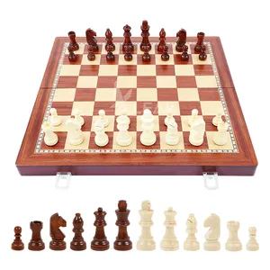 ロシアのバーチ折りたたみ式2.5インチ6.2cmスタントンチェスのピース35cm14インチ木製チェスセット国際チェス木製