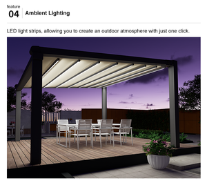 Pérgola DIY con Techo Retráctil de PVC y Estructura Ligera de Aluminio para Instalación <span class=keywords><strong>en</strong></span> el Hogar - Product Image 2