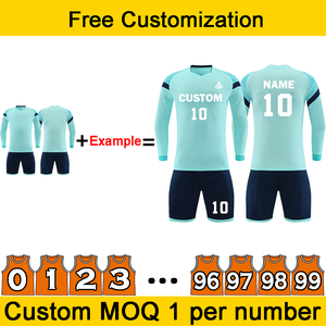 Conjunto de Uniforme de Fútbol Personalizado con Logotipo, Patrón y Números para Competencia y Entrenamiento, para Hombres, Estudiantes y Niños, Transpirable, Ligero, 100% Poliéster - Product Image 3