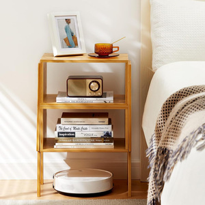 Passing On <b>The</b> <b>Kingdom</b> Bamboo Side Table 2 Tier Storage Cabinet For Living Room Bedroom - Product Image 2