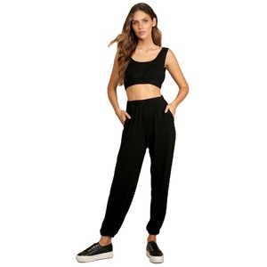 Soutien-gorge court bio Top et joggeurs Femme Bambou Activewear Coton Bio <span class=keywords><strong>Lounge</strong></span> Joggers Set Bamboo Sports Wear Tik Tok - Product Image 2