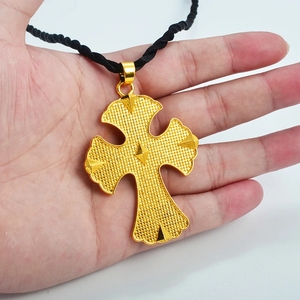 6.4cm Ethiopian Cross Jewelry <strong>Pendant</strong> and <strong>Black</strong> <strong>Rope</strong> for Women Eritrea African Ethnic Ornaments - Product Image 4