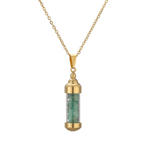 패션 열 수 있습니다 향수병 펜던트 목걸이, 7 색 쇄석 소원 병, 쇄골 체인 - Product Image 5