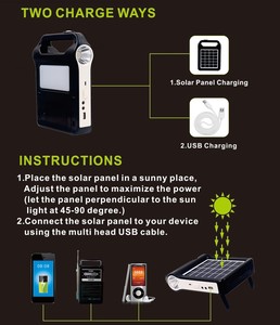 Portable 6V Rechargeable Panneau Solaire Système De Générateur De Stockage D'énergie Chargeur USB Avec Lampe Éclairage Maison Système D'énergie Solaire Kit - Product Image 3
