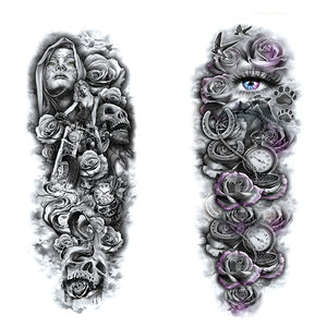 TQB-54 Fournitures de <span class=keywords><strong>tatouage</strong></span> pour bras et jambes, manches complètes, fleurs, <span class=keywords><strong>horloge</strong></span>, tatouages temporaires en croissance, autocollants de <span class=keywords><strong>tatouage</strong></span> - Product Image 2
