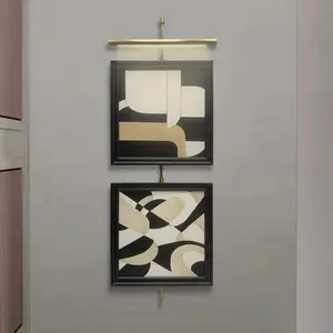 JZ New Design Home Decor Mixed Media Artwork Giclee Abstract Led Light Wall Art Framed Painting Art Paper Print Poster