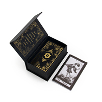 Cartes de tarot écologiques durables en gros avec logo personnalisé imprimé sur carton et boîte rigide, illustrations personnalisées, dorure de luxe