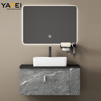 Meuble-lavabo double de luxe Empolobath 48 pouces avec plan de travail en résine blanche moderne pour salles de bain d'hôtel, design européen