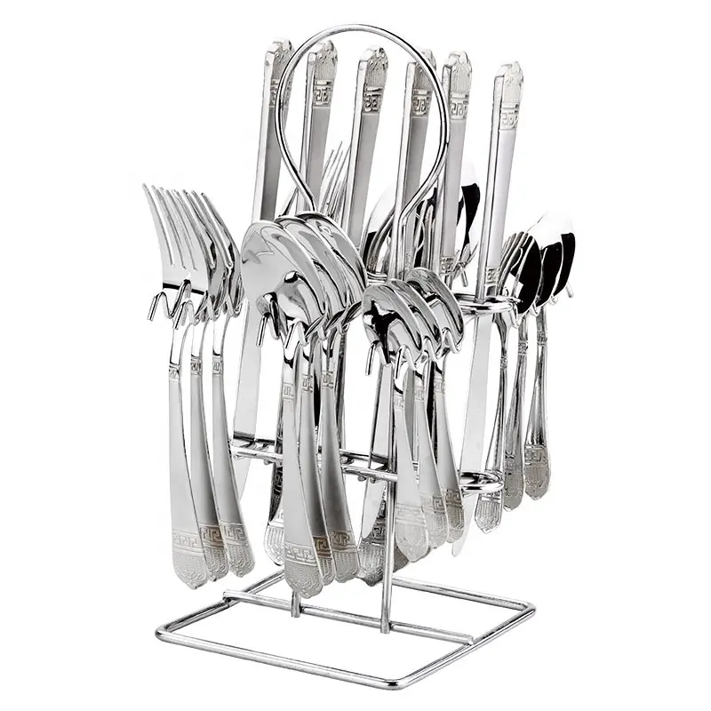 86 72 24pcs kids travel gold fork spoon knife silverware set stainless steel flatware cutlery sets for wedding