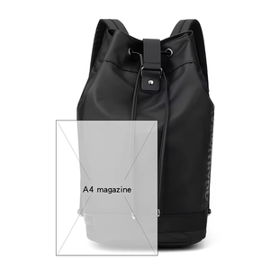 Sac à dos de voyage vintage noir en tissu Oxford imperméable grande capacité avec fermeture éclair et logo personnalisé – Vente en gros - Product Image 5