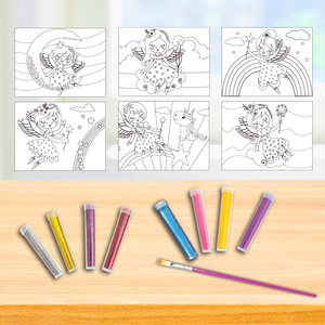 Montessori éducatif pour enfants pochoir dessins paillettes <span class=keywords><strong>sable</strong></span> <span class=keywords><strong>peinture</strong></span> Art Kit pour enfants papier Logo personnalisé unisexe enfants cadeau - Product Image 2