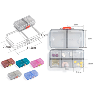 กล่องยาพลาสติกใสขนาดเล็กพกพาได้กล่องจัดระเบียบยากันเด็กสำหรับเดินทาง - Product Image 4