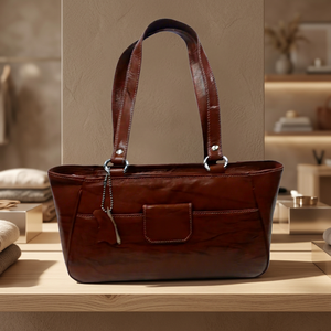 BS INTERNATIONAL Pochette de luxe pour femme en cuir véritable, pliable, durable, imperméable, avec fermeture éclair, 1L Two - Product Image 5
