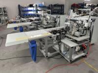 Machine à coudre industrielle automatique pour ourlet plat de polo, pour ourlet de t-shirt, tissu rayé, couture supérieure