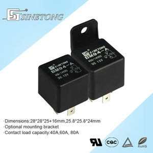 Sinetong รีเลย์ติดรถยนต์ BM94-A-H 40A/14VDC อัตโนมัติ4ขา12โวลต์ DC รีเลย์ไฟฟ้าอเนกประสงค์สวิตช์ป้องกัน1A สัมผัส