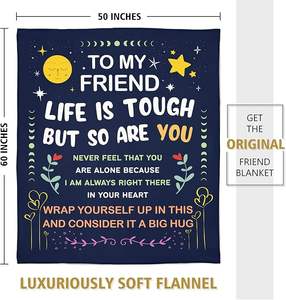 هدية عيد ميلاد للنساء، هدية صداقة للنساء، للأخوات الروحانيات، أفضل صديقات، بطانية فلانيل مخصصة الحجم للأصدقاء والنساء - Product Image 2