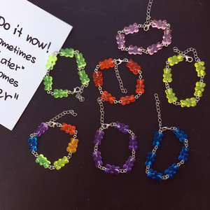 La pulsera de oso de gelatina de Color caramelo más vendida, <span class=keywords><strong>pulseras</strong></span> de abalorios de oso de goma de resina <span class=keywords><strong>para</strong></span> niñas y niños - Product Image 6
