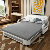 Sillón Cama Plegable de Metal Moderno, Sofá Cama de 3 Plazas, Diván Multifuncional para Sala de Estar