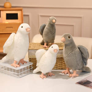 ぬいぐるみ-快適な仲間-超柔らかい動物のぬいぐるみのおもちゃの鳥-22cm 2色Asst。リアルなハト - Product Image 5