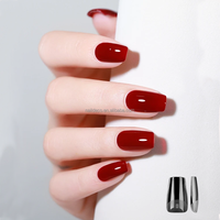 Extensions d'ongles en gel semi-mat Pro-thick Stronger, forme cercueil moyenne, 16 tailles, NADECO Factory, capsules d'ongles en gel à couverture complète, à retirer par trempage