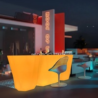 Comptoir de bar portable Comptoir d'événement de fête Led Led Illuminé Plastique Portable Led Comptoir de bar haut Mobilier Bar mobile
