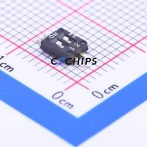 DHNF-02-V-T/R DIP Switch SMD-4P,3.8x4.5mm Switch Flat Toggle, Groove Type Single Pole Single Throw 2 1.27mm - Product Image 1