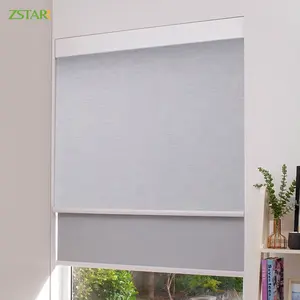 Automatic Blinds Automatic Day And Night Blackout Blinds Dual Layers Rechargeable Motorized Roller Blinds For Hotel Home Office
